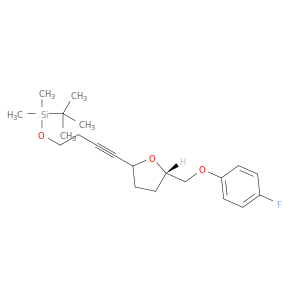 FURAN, 2-[4-[[(1,1-DIMETHYLETHYL)DIMETHYLSILYL]OXY]-1-BUTYN-1-YL]-5-[(4-FLUOROPHENOXY)METHYL]TETRAHYDRO-, (5S)-