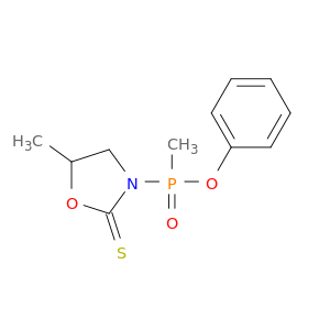 Phosphinic acid, methyl(5-methyl-2-thioxo-3-oxazolidinyl)-, phenyl ester