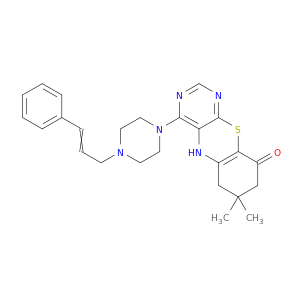 5H-Pyrimido(4,5-b)(1,4)benzothiazin-9(6H)-one, 7,8-dihydro-7,7-dimethyl-4-(4-(3-phenyl-2-propenyl)-1-piperazinyl)-
