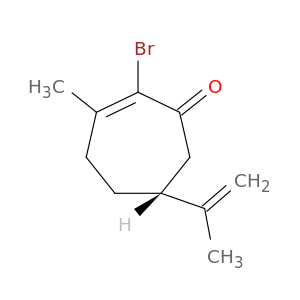 2-Cyclohepten-1-one, 2-bromo-3-methyl-6-(1-methylethenyl)-, (6R)-