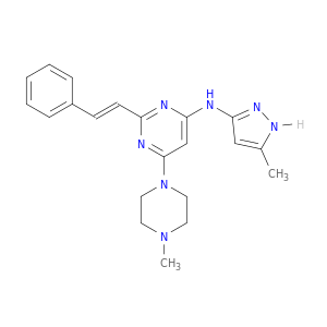 6-(4-甲基-1-哌嗪基)-N-(5-甲基-1H-吡唑-3-基)-2-[(1E)-2-苯乙烯基]-4-嘧啶胺