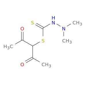 Hydrazinecarbodithioic acid, 2,2-dimethyl-, 1-acetyl-2-oxopropyl ester
