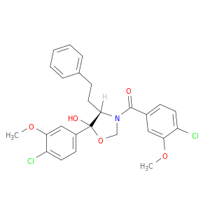 METHANONE, (4-CHLORO-3-METHOXYPHENYL)[(4S)-5-(4-CHLORO-3-METHOXYPHENYL)-5-HYDROXY-4-(2-PHENYLETHYL)-3-OXAZOLIDINYL]-