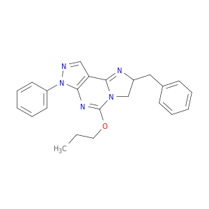 3H-Imidazo[1,2-c]pyrazolo[4,3-e]pyrimidine,2,7-dihydro-7-phenyl-2-(phenylmethyl)-5-propoxy-, (S)- (9CI)
