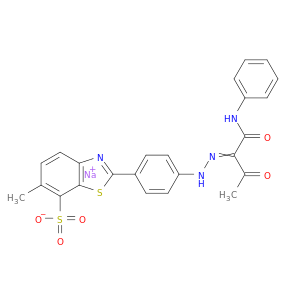 SODIUM 6-METHYL-2-[4-[2-[2-OXO-1-(PHENYLCARBAMOYL)PROPYLIDENE]HYDRAZINYL]PHENYL]BENZO[D]THIAZOLE-7-SULFONATE