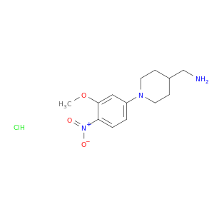 (1-(3-Methoxy-4-nitrophenyl)piperidin-4-yl)methanamine hydrochloride
