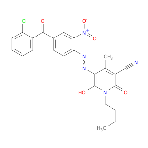 1-丁基-5-[2-[4-(2-氯苯甲酰基)-2-硝基苯基]二亚苯基]-1,2-二氢-6-羟基-4-甲基-2-氧代-3-吡啶癸腈