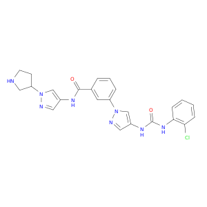 3-[4-[[[(2-氯苯基）氨基]羰基]氨基]-1H-吡唑-1-基]-N-[1-(3-吡咯烷基)-1H-吡唑-4-基]苯甲酰胺