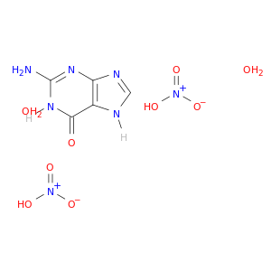 6H-Purin-6-one, 2-amino-1,7-dihydro-, dinitrate, dihydrate