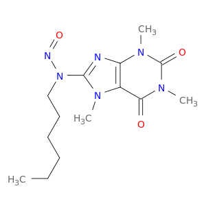 1H-Purine-2,6-dione,8-(hexylnitrosoamino)-3,7-dihydro-1,3,7-trimethyl-