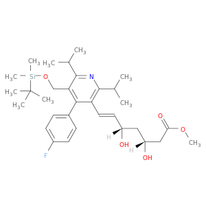 Methyl erythro-(E)-7-[5-tert-Butyldimethylsilyloxymethyl-2,6-diisopropyl-4-(4-fluorophenyl)-pyrid-3-yl]-3,5-dihydroxy-hept-6-enoate