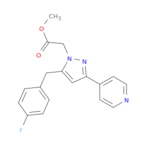 Methyl 2-(5-(4-fluorobenzyl)-3-(pyridin-4-yl)-4,5-dihydro-1H-pyrazol-1-yl)acetate