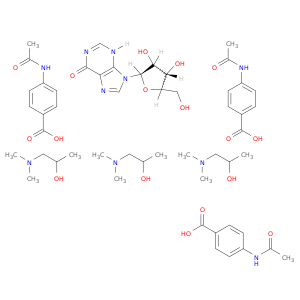 4-乙酰氨基苯甲酸,9-((2R,3R,4S,5R)-3,4-二羟基-5-(羟甲基)四氢呋喃-2-基)-3H-嘌呤-6(9H)-酮,1-(二甲氨基)丙-2-醇(3:1:3)