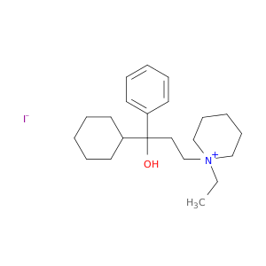 Piperidinium,1-(3-cyclohexyl-3-hydroxy-3-phenylpropyl)-1-ethyl-, iodide, (-)- (8CI,9CI)