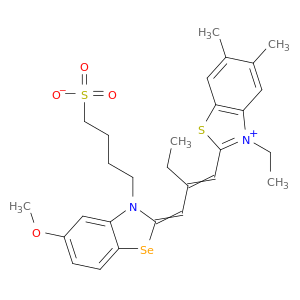 苯并噻唑鎓,3-乙基-2-[2-[[5-甲氧基-3-(4-磺基)-2(3H)-Benzoselenazolylylylyly]-5,6-二甲基,内盐