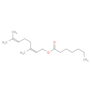 Heptanoic acid, (2Z)-3,7-dimethyl-2,6-octadienyl ester