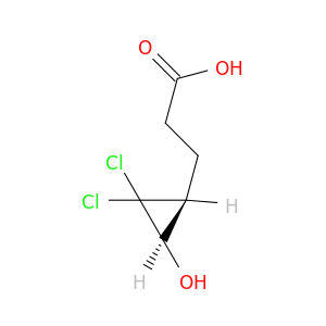 Cyclopropanepropanoic acid, 2,2-dichloro-3-hydroxy-, cis-