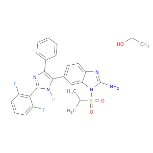 ETHANOL, COMPD. WITH 6-[2-(2,6-DIFLUOROPHENYL)-4-PHENYL-1H-IMIDAZOL-5-YL]-1-[(1-METHYLETHYL)SULFONYL]-1H-BENZIMIDAZOL-2-AMINE (1:1)