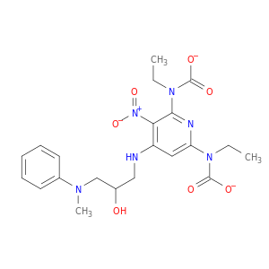2,6-Pyridinedicarbamicacid, 4-[[2-hydroxy-3-(N-methylanilino)propyl]amino]-3-nitro-, diethyl ester(8CI)