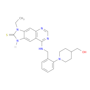 2H-IMIDAZO[4,5-G]QUINAZOLINE-2-THIONE, 3-ETHYL-1,3-DIHYDRO-8-[[[2-[4-(HYDROXYMETHYL)-1-PIPERIDINYL]PHENYL]METHYL]AMINO]-