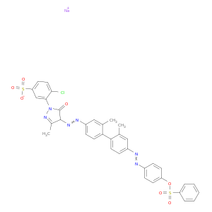 苯磺酸,4-氯-3-[4-[2-[2,2'-二甲基-4'-[2-[4-[(苯磺酰基)氧]苯基]二亚苯基][1,1'-Biphenyl]-4-Y1]二亚苄基]-4,5-二氢-3-甲基-5-氧代-1H-吡唑-1-基]-,钠盐(1：1)