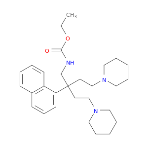 Carbamic acid,[2-(1-naphthyl)-4-piperidino-2-(2-piperidinoethyl)butyl]-, ethyl ester (8CI)