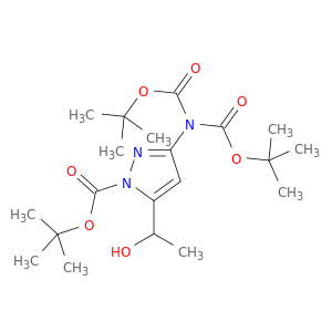3-((二叔丁氧基羰基)氨基)-5-(1-羟乙基)-1H-吡唑-1-甲酸叔丁酯