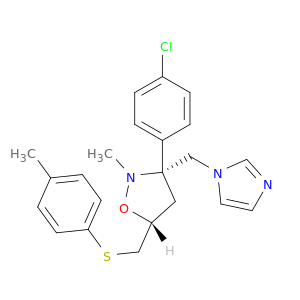 Isoxazolidine,3-(4-chlorophenyl)-3-(1H-imidazol-1-ylmethyl)-2-methyl-5-[[(4-methylphenyl)thio]methyl]-,cis- (9CI)