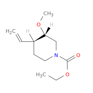 1-Piperidinecarboxylic acid, 4-ethenyl-3-methoxy-, ethyl ester, trans-