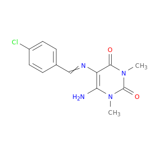 6-amino-5-[(4-chlorophenyl)methylideneamino]-1,3-dimethyl-pyrimidine-2,4-dione