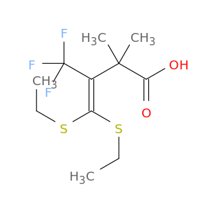 3-Butenoic acid, 4,4-bis(ethylthio)-2,2-dimethyl-3-(trifluoromethyl)-