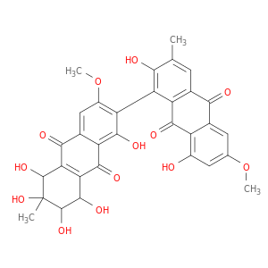 [1,2'-Bianthracene]-9,9',10,10'-tetrone,5',6',7',8'-tetrahydro-1',2,5',6',7',8,8'-heptahydroxy-3',6-dimethoxy-3,6'-dimethyl-,(5'R,6'S,7'R,8'S)- (9CI)