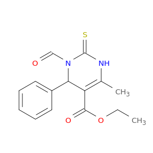 5-Pyrimidinecarboxylicacid, 1-formyl-1,2,3,6-tetrahydro-4-methyl-6-phenyl-2-thioxo-, ethyl ester