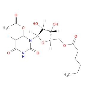 Uridine, 6-(acetyloxy)-5-fluoro-5,6-dihydro-, 5'-hexanoate