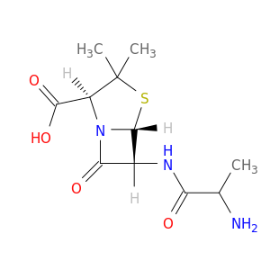 4-Thia-1-azabicyclo[3.2.0]heptane-2-carboxylicacid, 6-[(2-amino-1-oxopropyl)amino]-3,3-dimethyl-7-oxo-, (2S,5R,6R)-