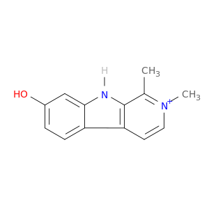9H-Pyrido[3,4-b]indolium, 7-hydroxy-1,2-dimethyl-