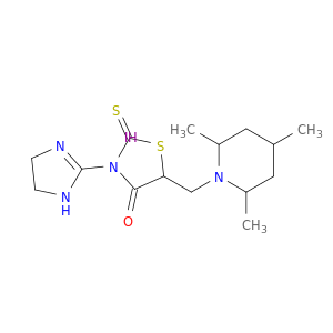 3-(4,5-dihydro-1H-imidazol-2-yl)-2-sulfanylidene-5-[(2,4,6-trimethyl-1-piperidyl)methyl]thiazolidin-4-one hydroiodide