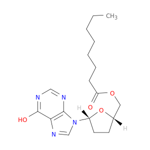 Inosine, 2',3'-dideoxy-, 5'-octanoate