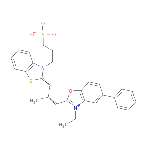 苯并恶唑鎓,3-乙基-2-[2-甲基-3-[3-(3-巯基)-2(3H)-苯并噻唑基二丙烯]-1-PhOREN-1-YL]-5-苯基-,内盐