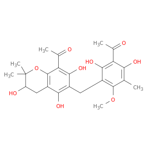 Ethanone,1-[3-[(8-acetyl-3,4-dihydro-3,5,7-trihydroxy-2,2-dimethyl-2H-1-benzopyran-6-yl)methyl]-2,6-dihydroxy-4-methoxy-5-methylphenyl]-