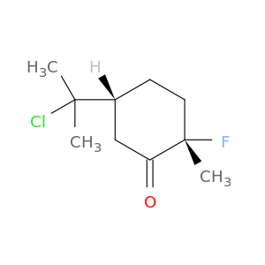 Cyclohexanone, 5-(1-chloro-1-methylethyl)-2-fluoro-2-methyl-, (2S,5R)-