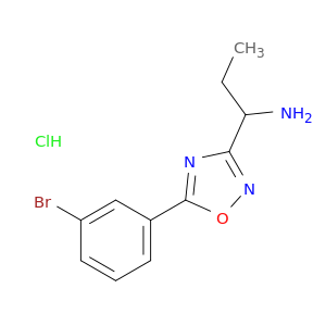 1-[5-(3-bromophenyl)-1,2,4-oxadiazol-3-yl]propan-1-amine hydrochloride