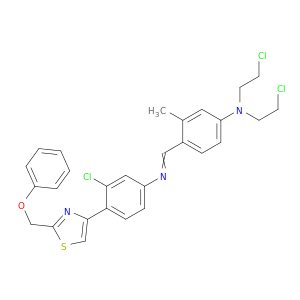 Benzenamine,N,N-bis(2-chloroethyl)-4-[[[3-chloro-4-[2-(phenoxymethyl)-4-thiazolyl]phenyl]imino]methyl]-3-methyl-,hydrochloride (1:1)