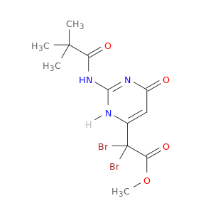 methyl dibromo{2-[(2,2-dimethylpropanoyl)amino]-6-oxo-3,6-dihydropyrimidin-4-yl}acetate