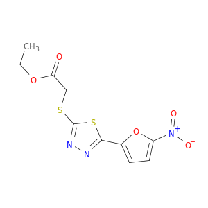 Acetic acid, [[5-(5-nitro-2-furanyl)-1,3,4-thiadiazol-2-yl]thio]-, ethyl ester