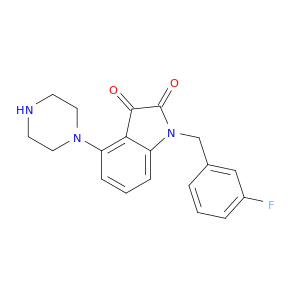 1H-Indole-2,3-dione, 1-[(3-fluorophenyl)methyl]-4-(1-piperazinyl)-