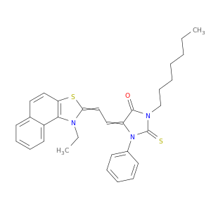 5-[2-(1-乙基萘[1,2-D]噻唑-2(1H)-二亚胺)乙基乙烯]-3-庚基-1-苯基-2-硫氧基-4-咪唑烷酮
