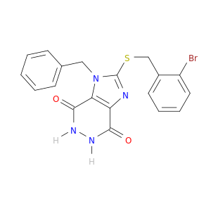 1H-Imidazo[4,5-d]pyridazine-4,7-dione,2-[[(2-bromophenyl)methyl]thio]-5,6-dihydro-1-(phenylmethyl)-