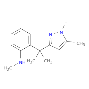 Benzenamine, N-methyl-2-[1-methyl-1-(5-methyl-1H-pyrazol-3-yl)ethyl]-