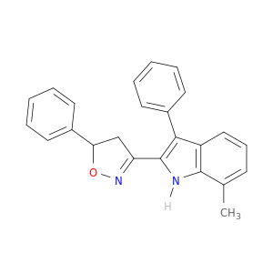 1H-Indole, 2-(4,5-dihydro-5-phenyl-3-isoxazolyl)-7-methyl-3-phenyl-